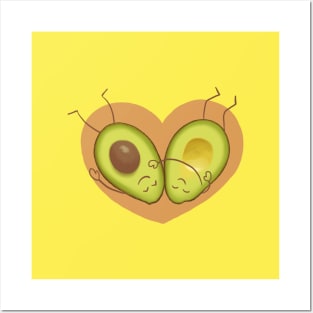 Cozy cuddling avocados Posters and Art